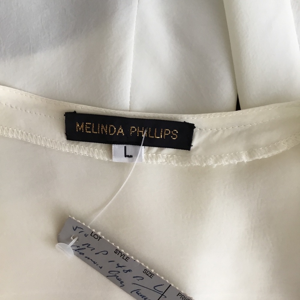 NWT Melinda Phillips Women’s Dress Tunic Cream Black Size L - Picture 5 of 7